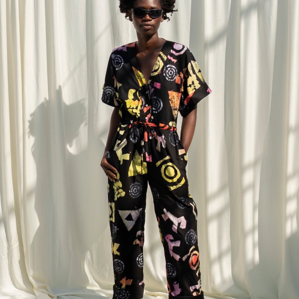 Osei-Duro Opus Jumpsuit, Funny Fun, L, EUC